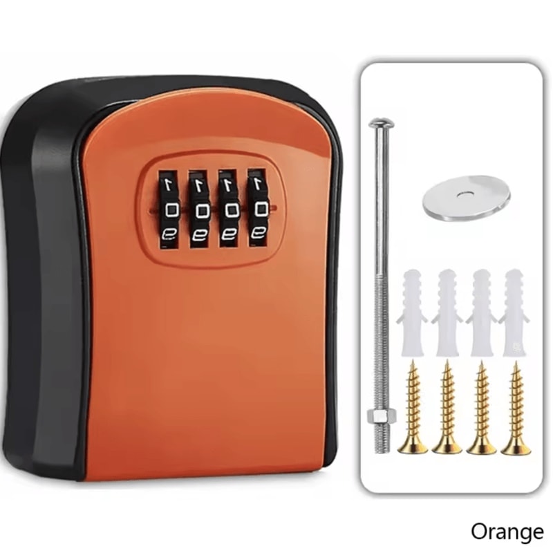 SecureGuard Wall Mounted Password Key Lock Box AntiTheft Metal Storage Safe For Home Outdoor Hidden 10