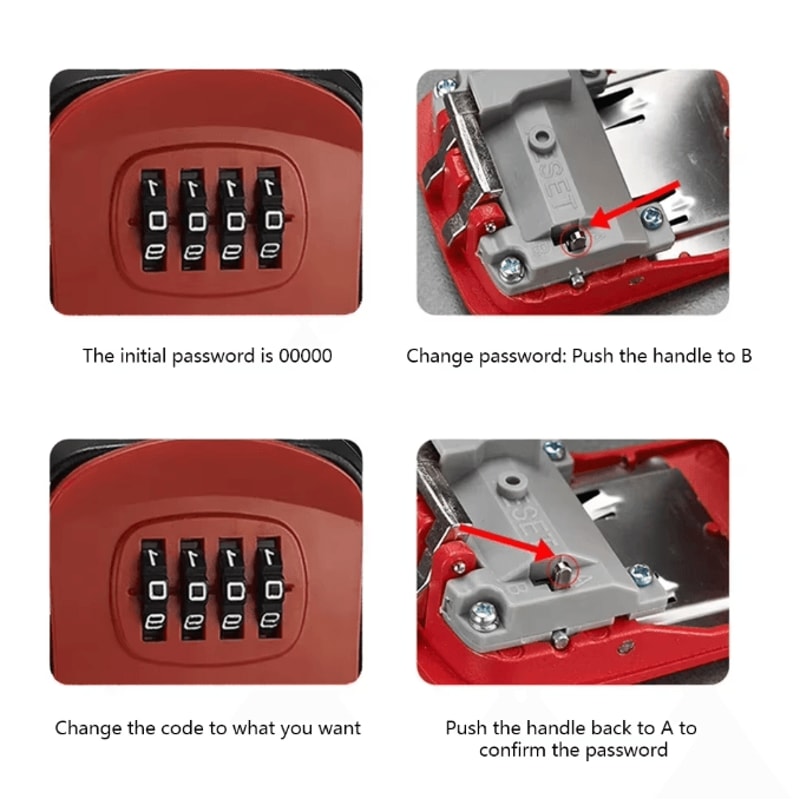 SecureGuard Wall Mounted Password Key Lock Box AntiTheft Metal Storage Safe For Home Outdoor Hidden 2