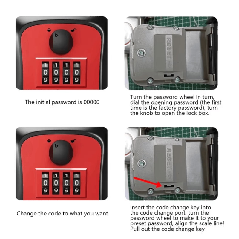 SecureGuard Wall Mounted Password Key Lock Box AntiTheft Metal Storage Safe For Home Outdoor Hidden 3