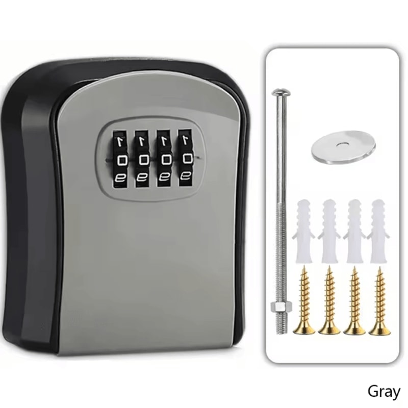 SecureGuard Wall Mounted Password Key Lock Box AntiTheft Metal Storage Safe For Home Outdoor Hidden 11