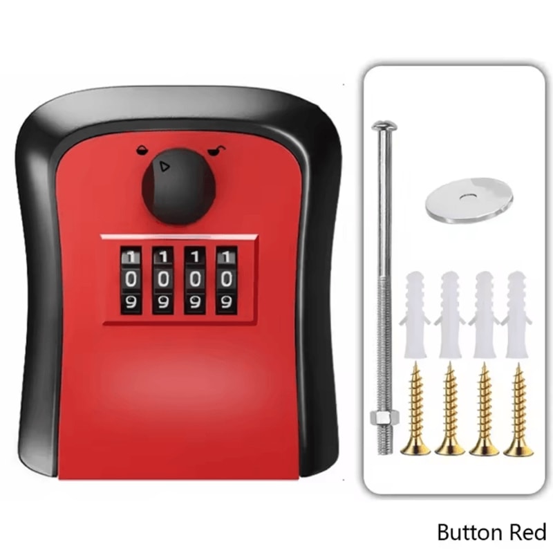 SecureGuard Wall Mounted Password Key Lock Box AntiTheft Metal Storage Safe For Home Outdoor Hidden 6