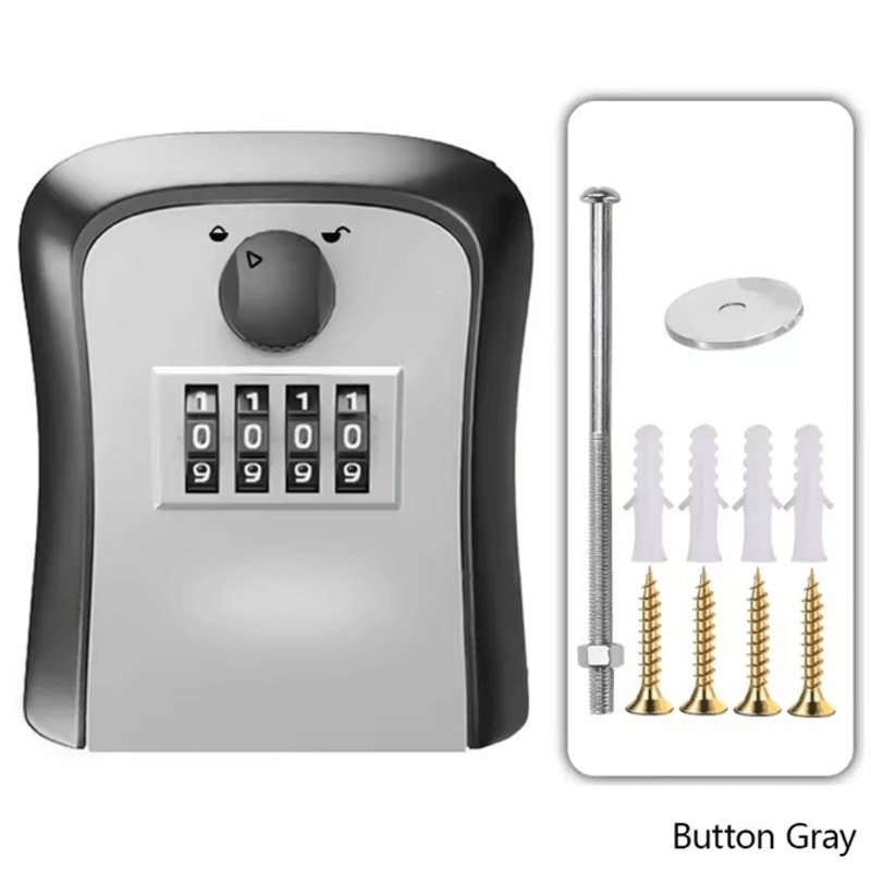 SecureGuard Wall Mounted Password Key Lock Box AntiTheft Metal Storage Safe For Home Outdoor Hidden 7