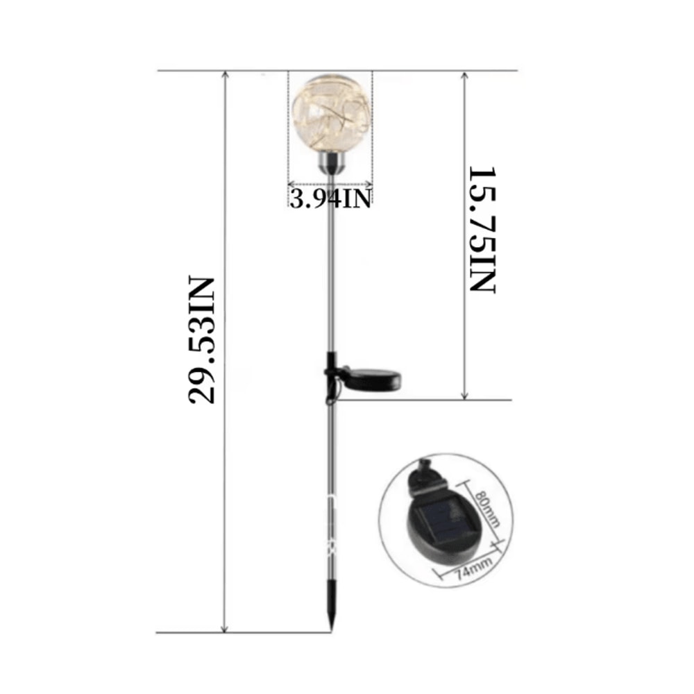 GlowWish LED Solar Garden Light Ball Warm Waterproof Outdoor Decorative Lamp For Lawn Patio Balcony