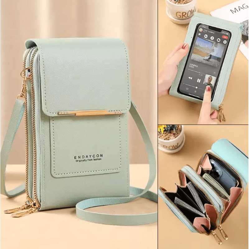 SmartChic Touch Screen Crossbody Phone Bag Soft Leather Women Wallet Purse With Strap Stylish Hands 0