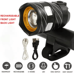 ultrabeam 15000lm t6 led bike light usb rechargeable waterproof bicycle headlight zoomable front lamp set for night ride