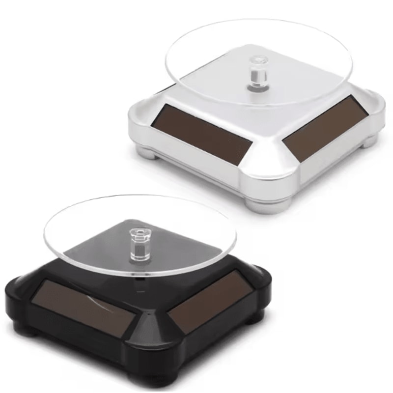 SolarSpin 360 Rotating Jewelry Display Stand Solar Powered Turntable For Watches Necklaces Rings Ph 1