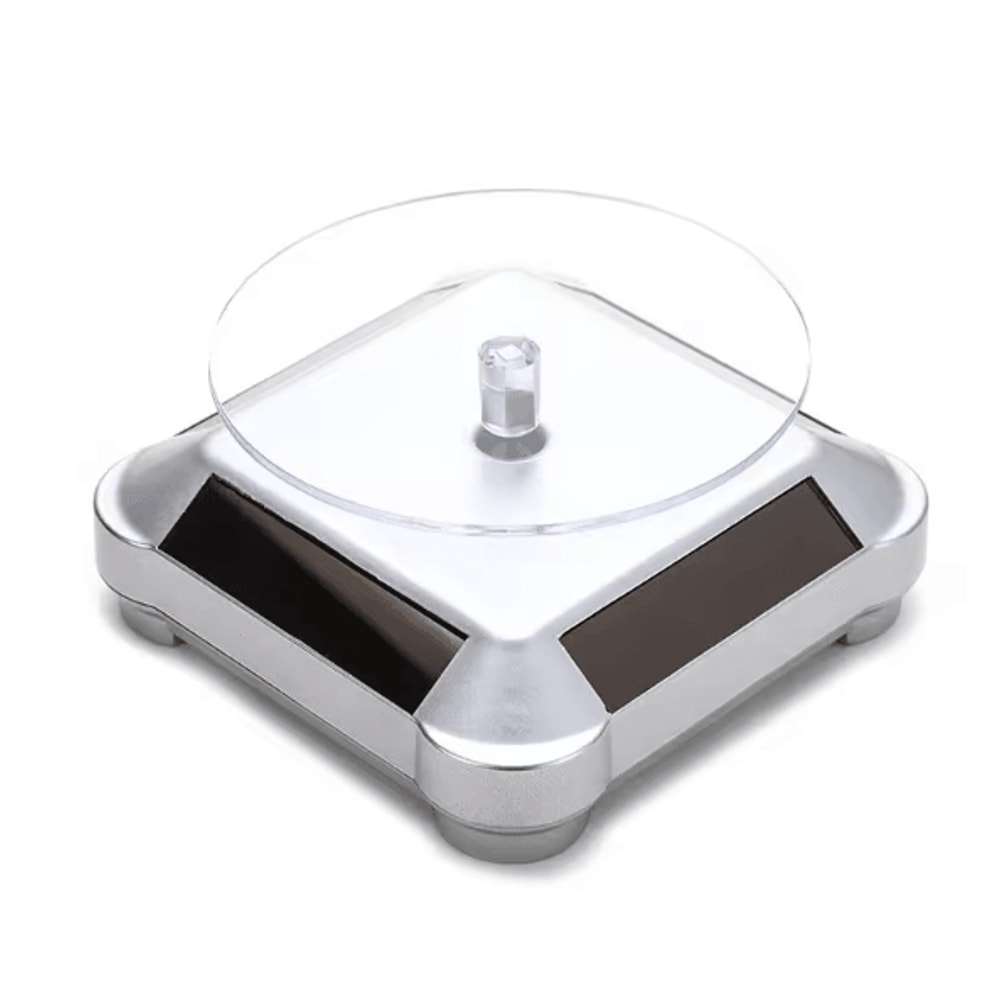 SolarSpin 360 Rotating Jewelry Display Stand Solar Powered Turntable For Watches Necklaces Rings Ph 6