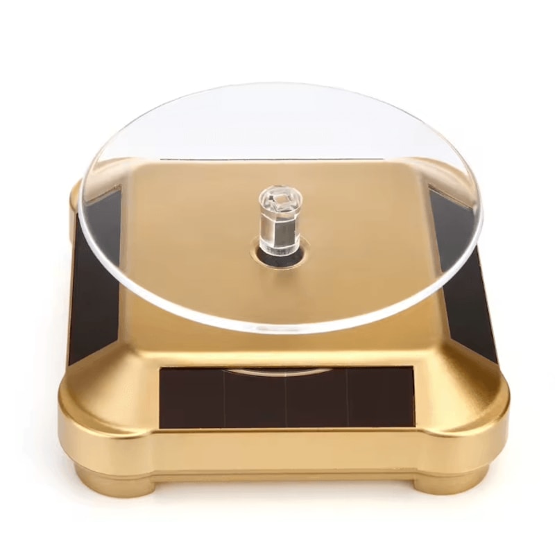 SolarSpin 360 Rotating Jewelry Display Stand Solar Powered Turntable For Watches Necklaces Rings Ph 7