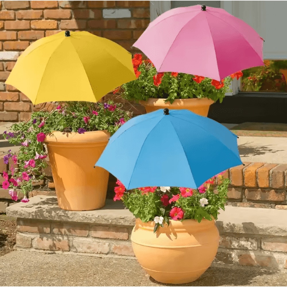PlantGuard Adjustable Plant Shade Umbrella With Metal Stake Weatherproof Sun Protection Cover For G 1