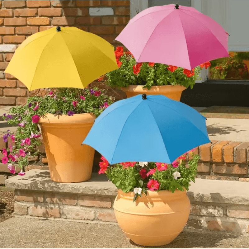 PlantGuard Adjustable Plant Shade Umbrella With Metal Stake Weatherproof Sun Protection Cover For G 1