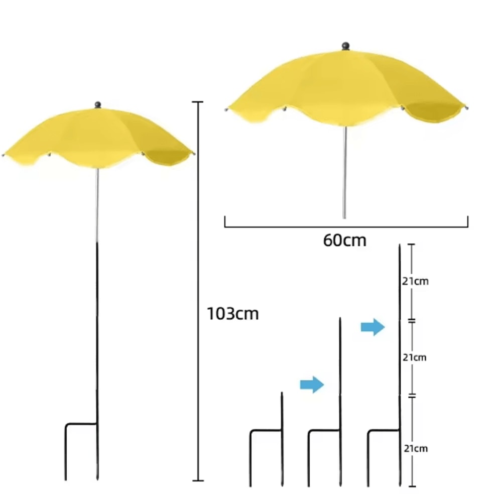 PlantGuard Adjustable Plant Shade Umbrella With Metal Stake Weatherproof Sun Protection Cover For G 3