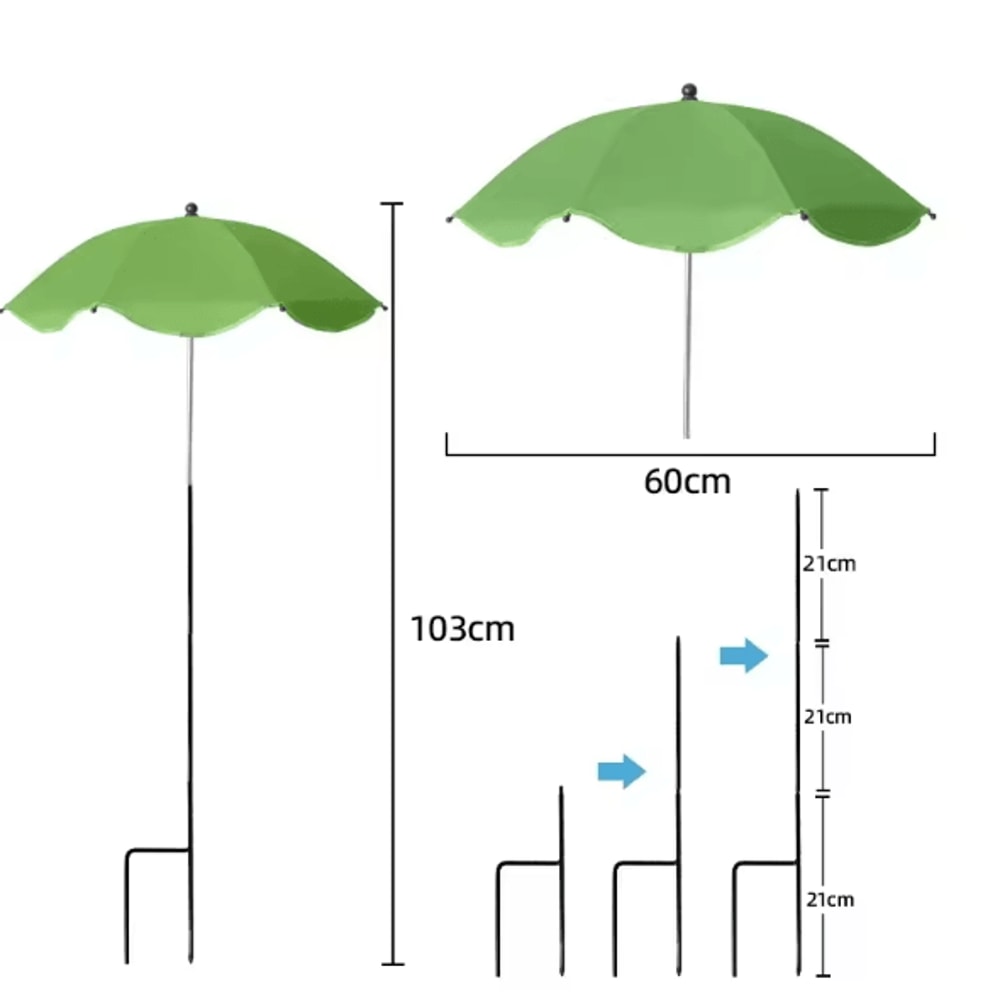 PlantGuard Adjustable Plant Shade Umbrella With Metal Stake Weatherproof Sun Protection Cover For G 7