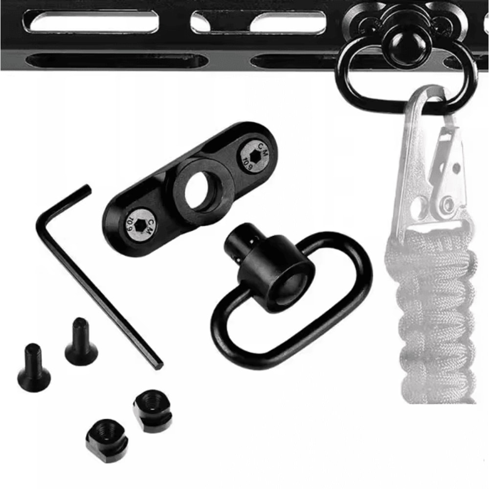 TactiLock 125 Inch QD Sling Swivel Mount Heavy Duty Push Button Quick Detach 360 Rotatable Two Poin 2