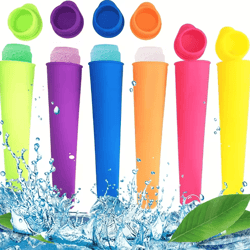 frostjoy silicone popsicle molds 6 piece reusable ice pop maker bpa free easy release diy ice cream mold set with sticks