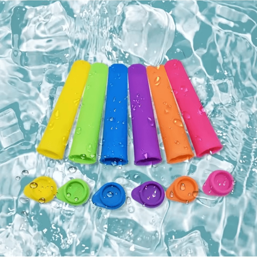 FrostJoy Silicone Popsicle Molds 6 Piece Reusable Ice Pop Maker BPA Free Easy Release DIY Ice Cream 1