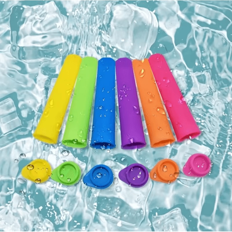 FrostJoy Silicone Popsicle Molds 6 Piece Reusable Ice Pop Maker BPA Free Easy Release DIY Ice Cream 1