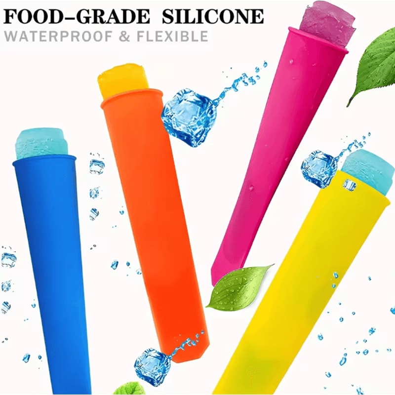FrostJoy Silicone Popsicle Molds 6 Piece Reusable Ice Pop Maker BPA Free Easy Release DIY Ice Cream 3