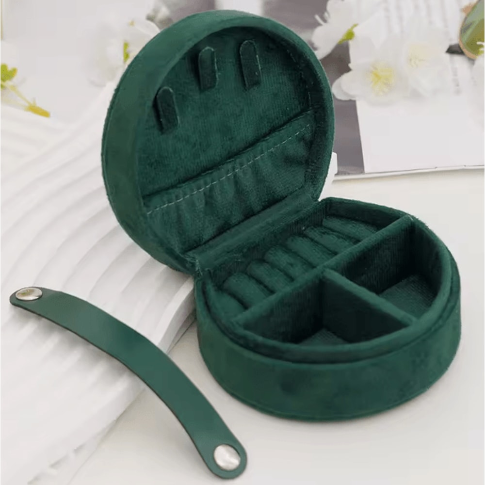 VelvetMini Portable Jewelry Box Travel Organizer Flannel Compact Storage Case For Rings Earrings Ne 5