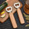 BarEdge Wooden Handle Bottle Opener Stainless Steel HeavyDuty Bartender Tool For Beer Soft Drinks 2