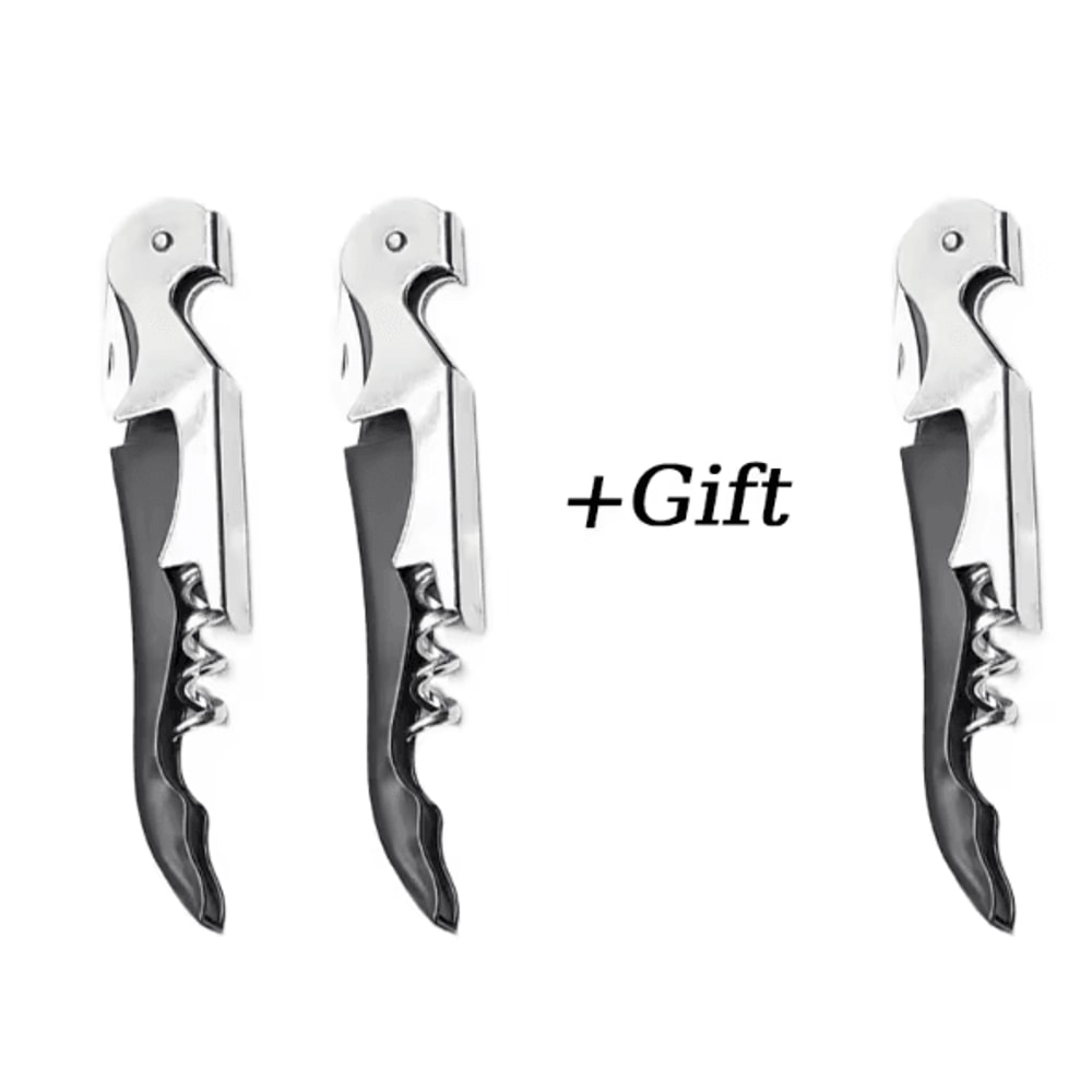 VinoEase 3in1 MultiFunction Wine Beer Bottle Opener With Corkscrew Foil Cutter Portable 9