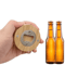 BrewSnap Bamboo Magnetic Bottle Opener Round Portable Fridge Magnet Beer Opener For Home Parties 1