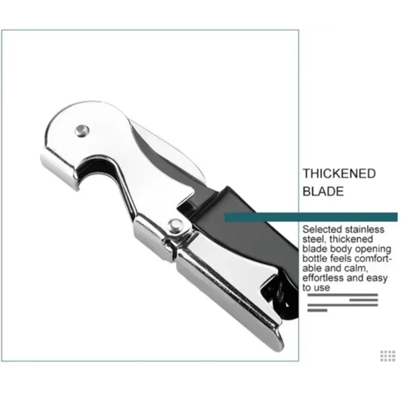 VinoPro Stainless Steel Waiters Corkscrew 3in1 Wine Beer Bottle Opener With Foil Cutter Profession 3