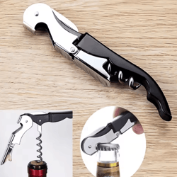 vinoserve 410 waiters corkscrew professional stainless steel wine bottle opener with foil cutter compact bar tool