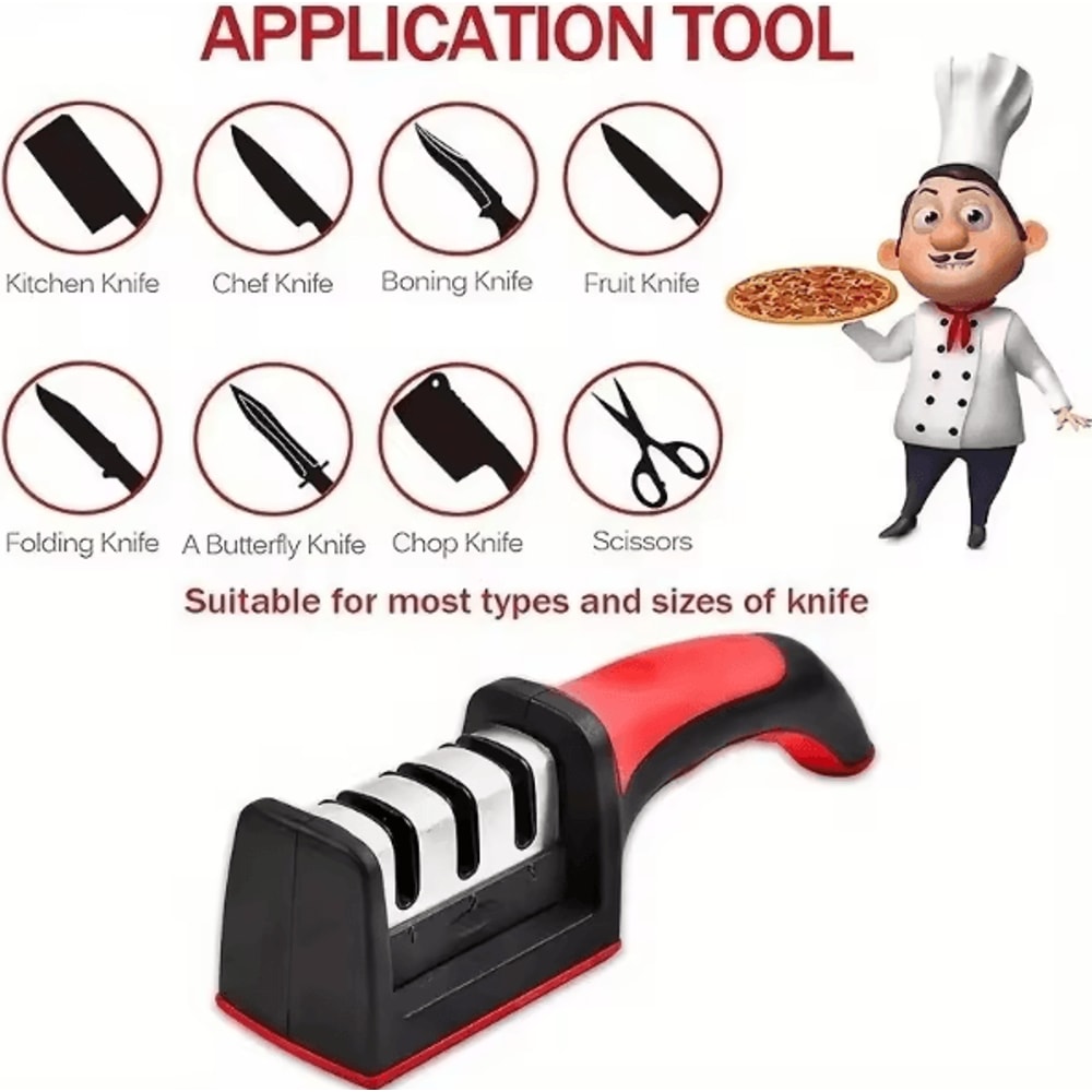 EdgeMaster 4in1 Knife Sharpener Tool Manual Kitchen Blade Sharpener For Fast Precision Edge Mainten 4