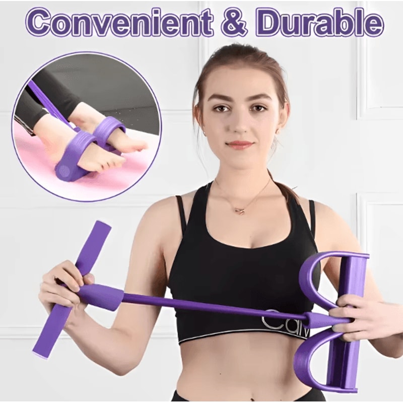 FlexCore 4Tube Pedal Resistance Band Multifunction Yoga Tension Rope For Full Body Home Workout Tra 2