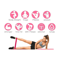 FlexTone 5Piece Pink Resistance Bands Set Glute Leg Workout Elastic Loop Bands For Home Fitness Tr 1