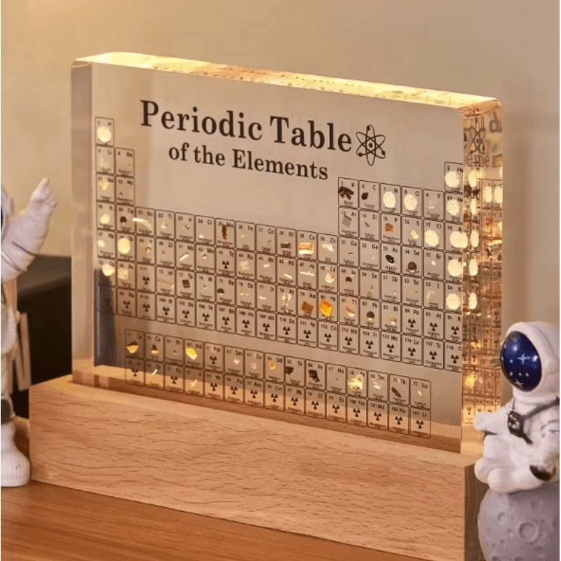 Acrylic Periodic Table Display Cube Premium Science Desk Decor Chemistry Gift 0