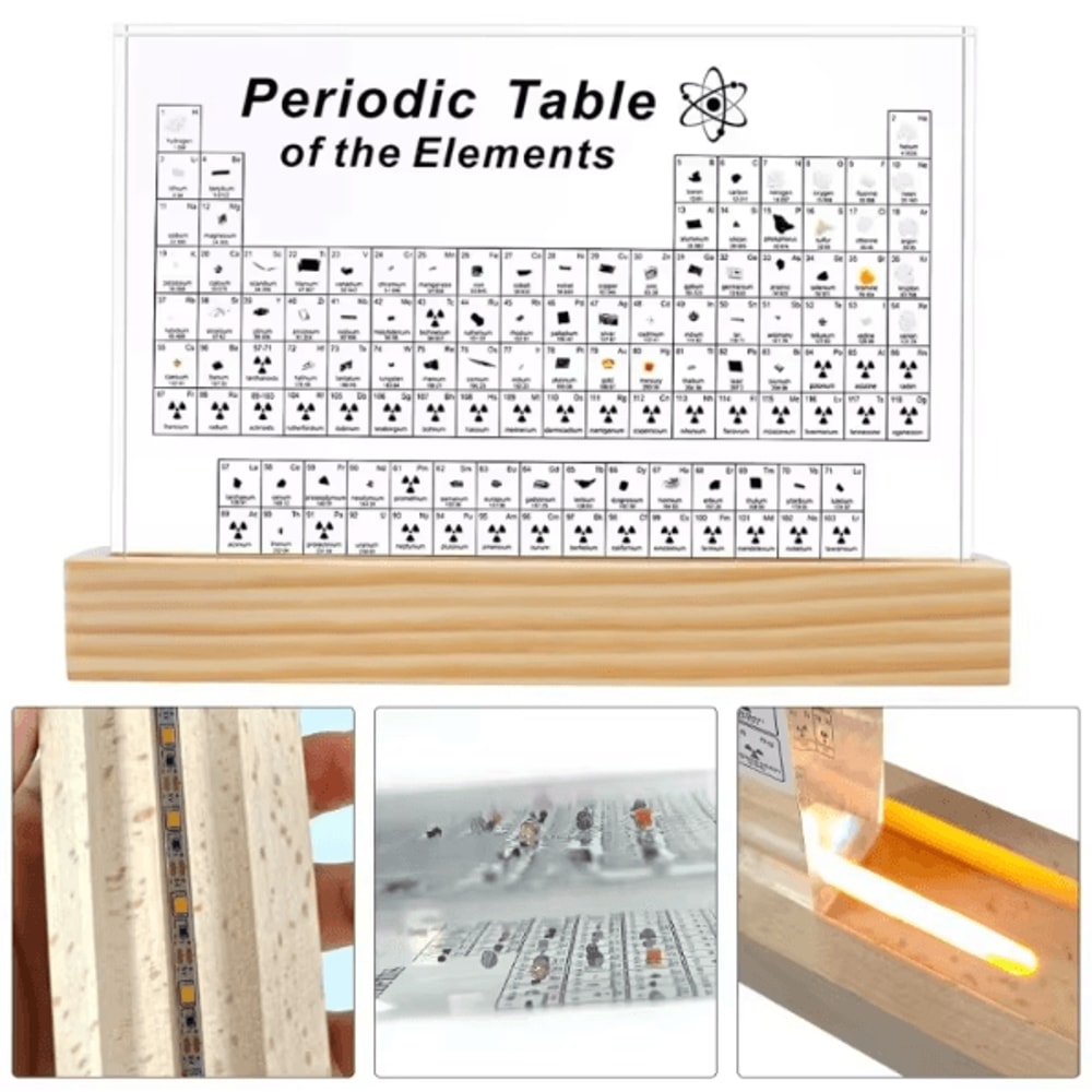 Acrylic Periodic Table Display Cube Premium Science Desk Decor Chemistry Gift 2