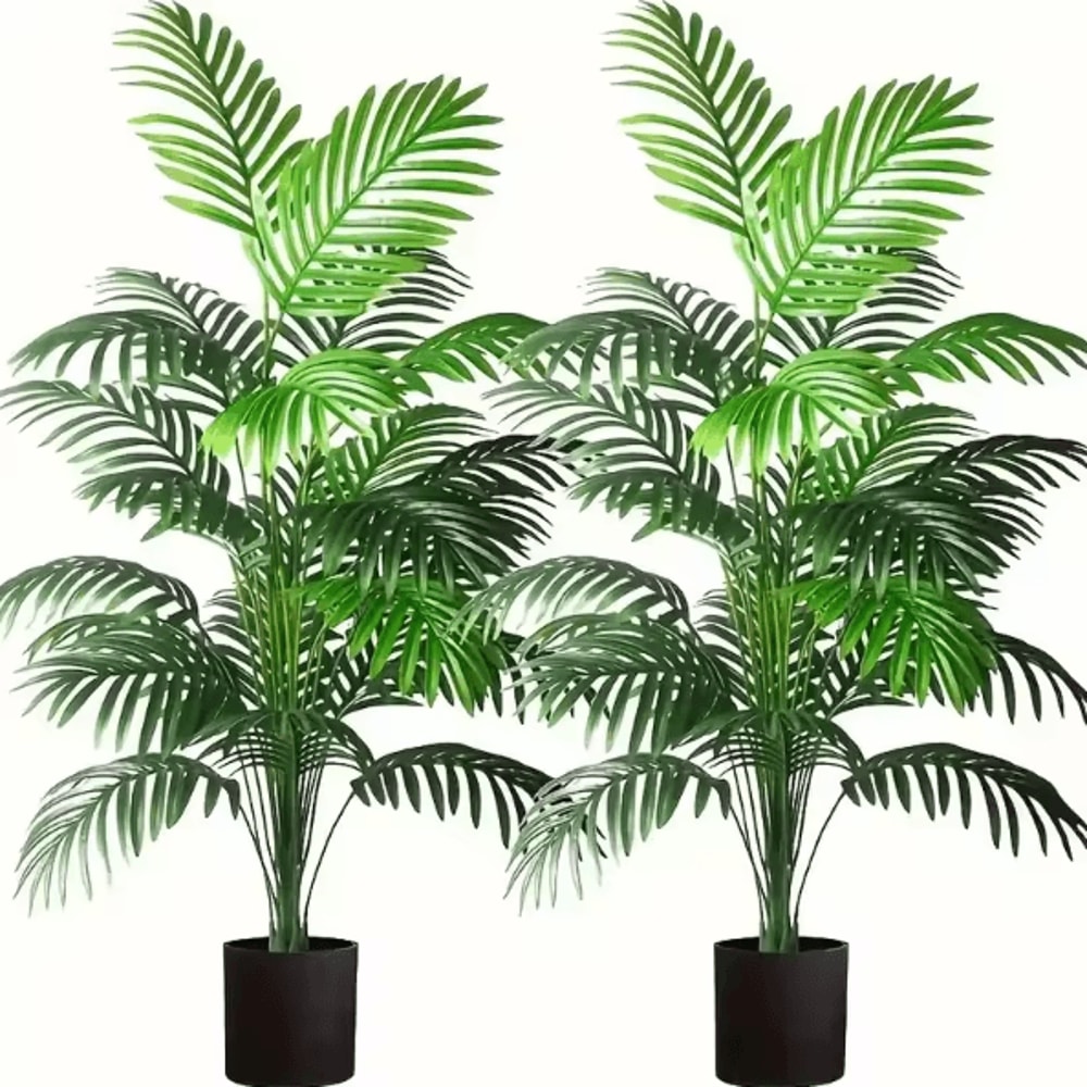 24Leaf Areca Palm Artificial Plant Lush Potted Indoor Greenery Decor 1