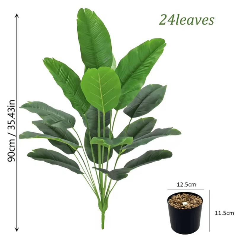 24Leaf Areca Palm Artificial Plant Lush Potted Indoor Greenery Decor 4