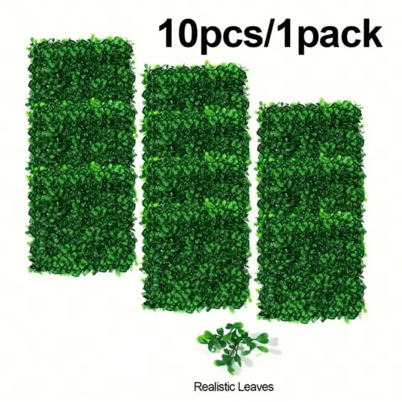10PCS Artificial Grass Wall Panels Boxwood Hedge Greenery Backdrop For Indoor Outdoor Topiary Wall 1