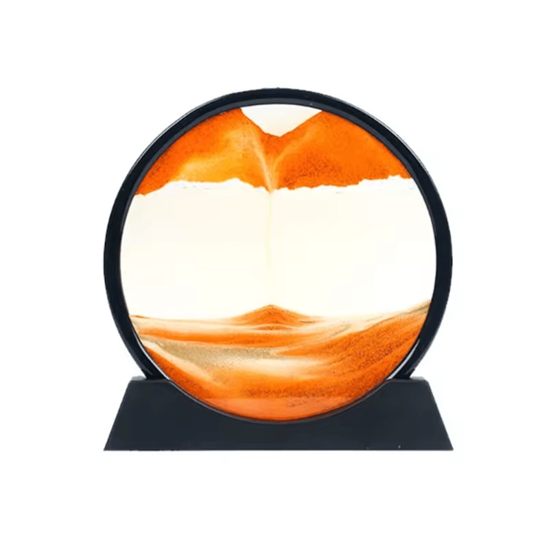 3D Moving Sand Art Picture Round Glass Quicksand Flowing Sand Frame For Relaxing Home Office Decor 2