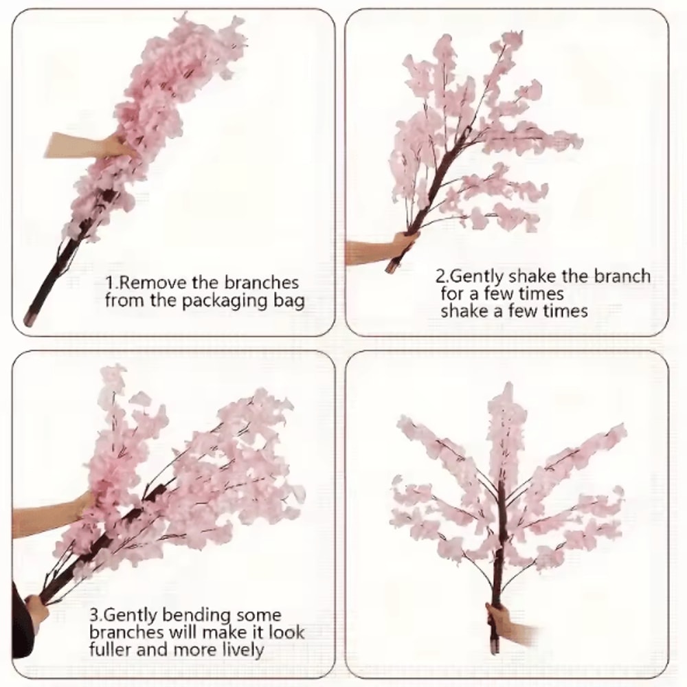 Handmade Artificial Cherry Blossom Tree Pink Sakura Faux Tree Indoor Outdoor Wedding Decor 46FT 1