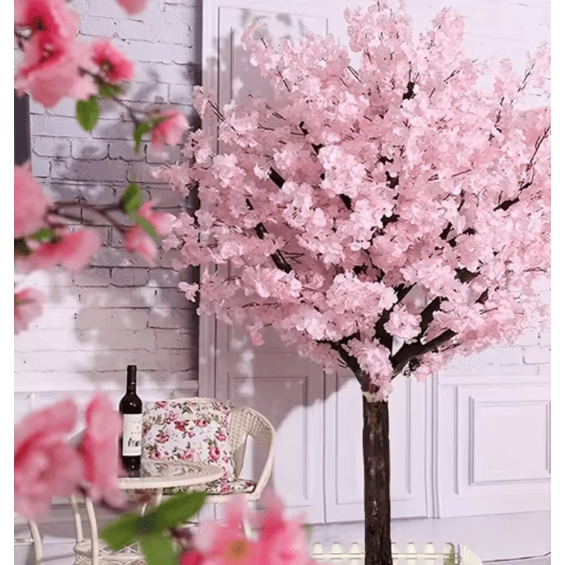 Handmade Artificial Cherry Blossom Tree Pink Sakura Faux Tree Indoor Outdoor Wedding Decor 46FT 7