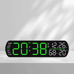 multifunction led digital alarm clock – auto-dimmable temperature & humidity desk clock with dual alarm & countdown time
