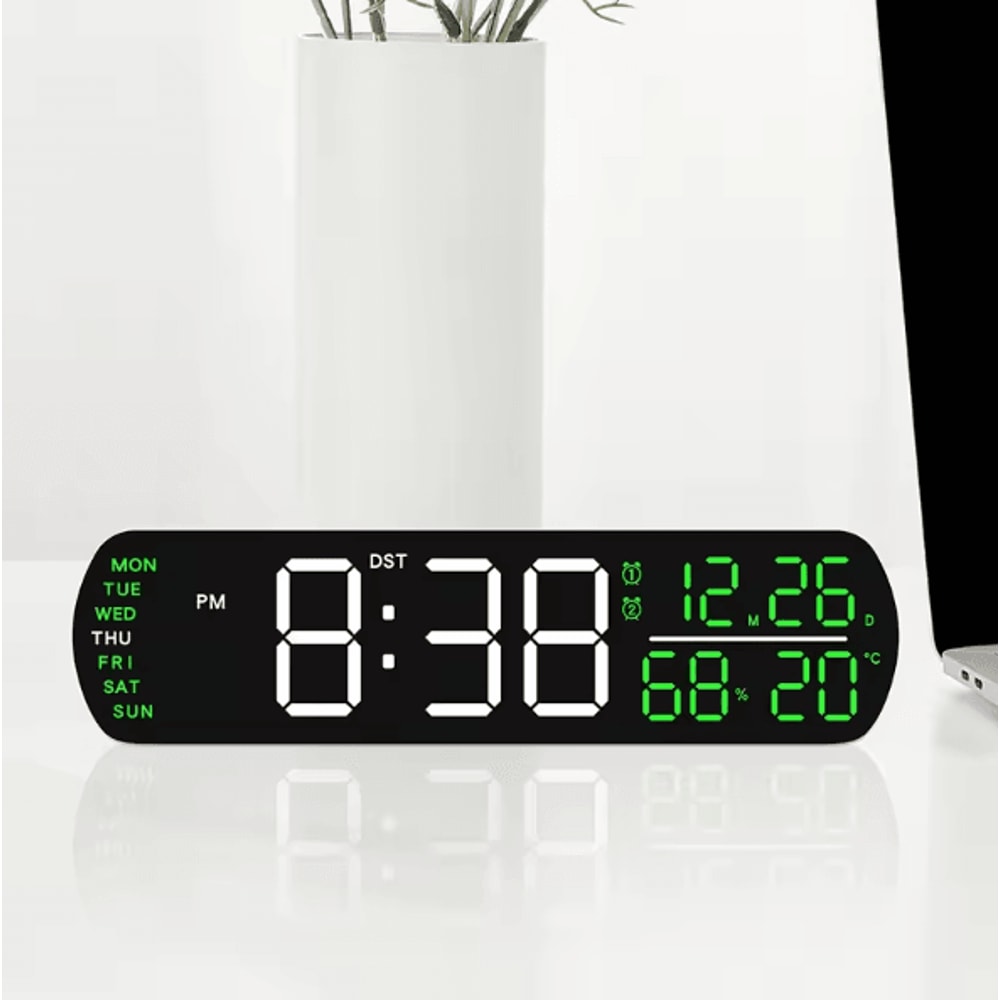 Multifunction LED Digital Alarm Clock AutoDimmable Temperature Humidity Desk Clock With Dual Alar 5