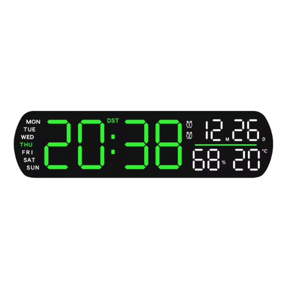 Multifunction LED Digital Alarm Clock AutoDimmable Temperature Humidity Desk Clock With Dual Alar 9