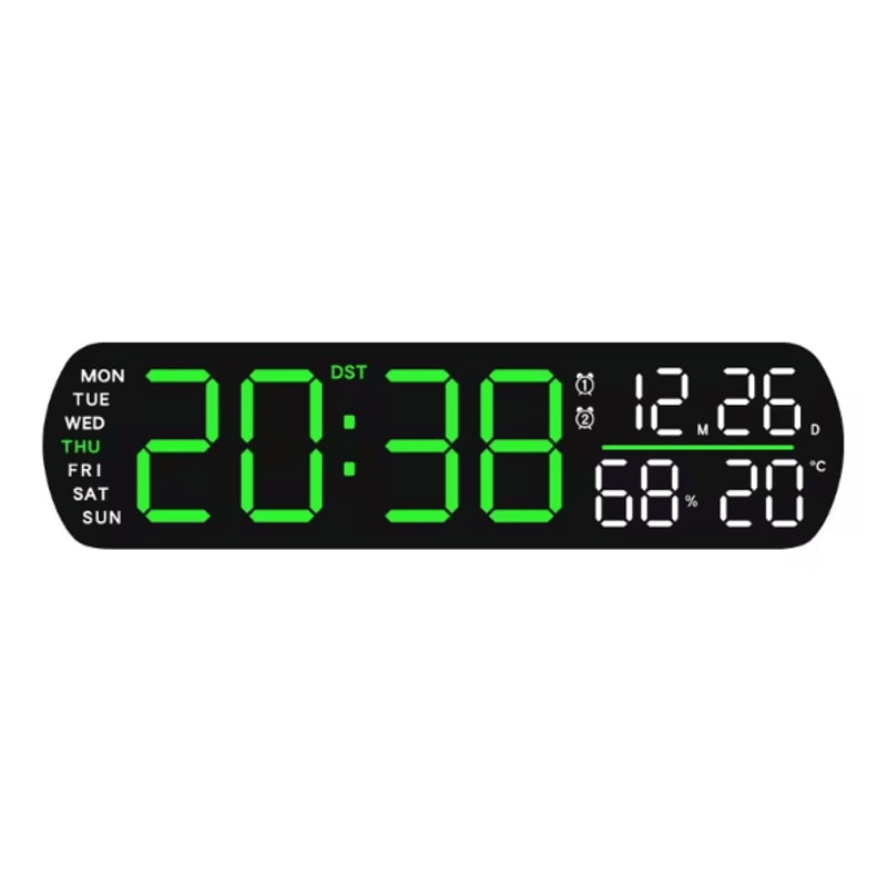 Multifunction LED Digital Alarm Clock AutoDimmable Temperature Humidity Desk Clock With Dual Alar 9