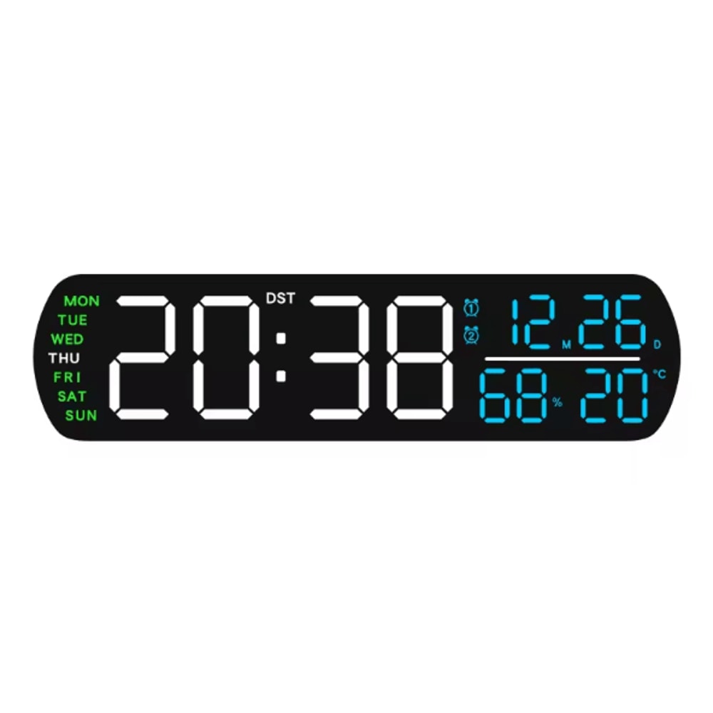 Multifunction LED Digital Alarm Clock AutoDimmable Temperature Humidity Desk Clock With Dual Alar 11