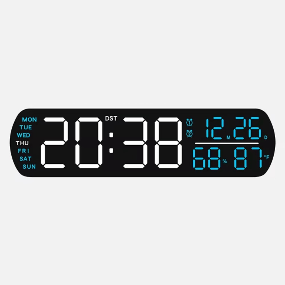 Multifunction LED Digital Alarm Clock AutoDimmable Temperature Humidity Desk Clock With Dual Alar 7