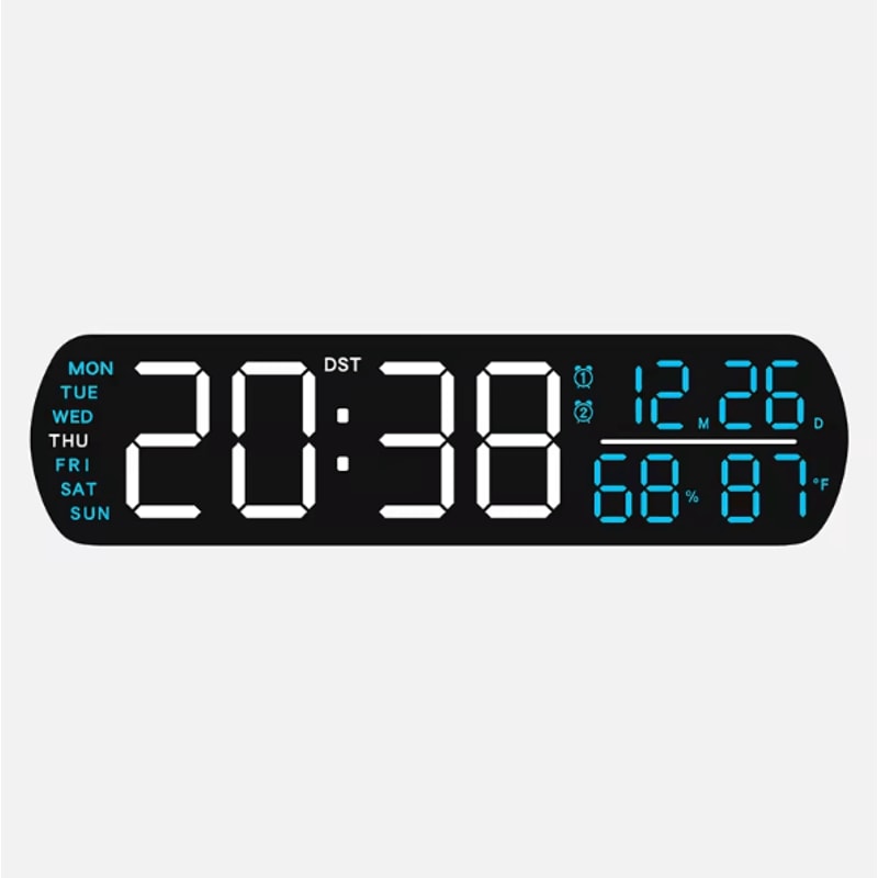 Multifunction LED Digital Alarm Clock AutoDimmable Temperature Humidity Desk Clock With Dual Alar 7