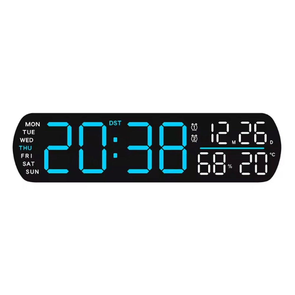 Multifunction LED Digital Alarm Clock AutoDimmable Temperature Humidity Desk Clock With Dual Alar 8
