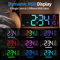 162Inches Large LED Digital Wall Clock With Remote RGB Color Display Dual Alarm AutoDimming Modern 1