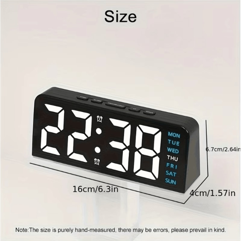 Modern LED Digital Alarm Clock Temperature Display Desk Clock With Night Light Snooze Backlight 3