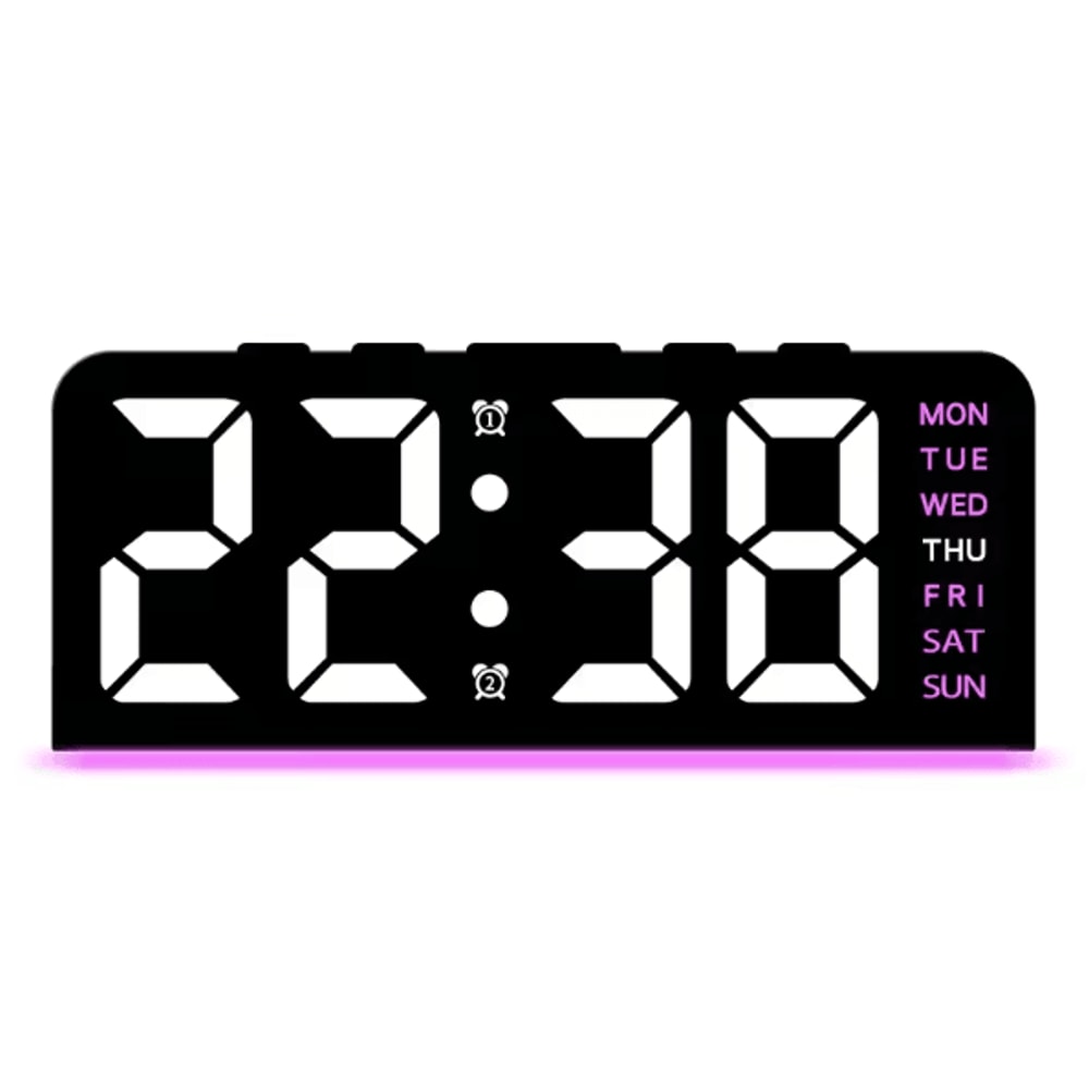 Modern LED Digital Alarm Clock Temperature Display Desk Clock With Night Light Snooze Backlight 9