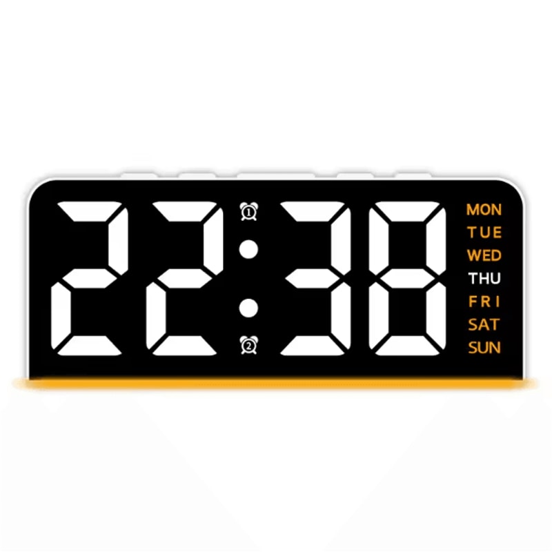Modern LED Digital Alarm Clock Temperature Display Desk Clock With Night Light Snooze Backlight 10